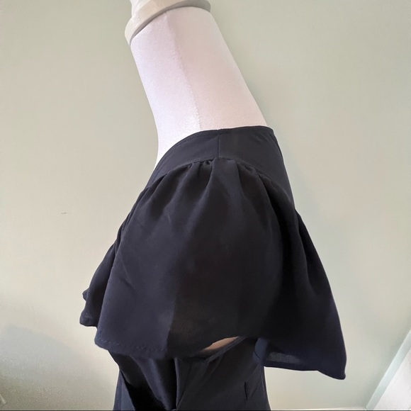 Loft Black Wrap Tie Blouse - Picture 4 of 7